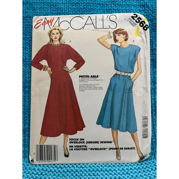 McCalls pattern 2568 midi dress fit and flare dolman sleeve Size 16 - Picture 1 of 9
